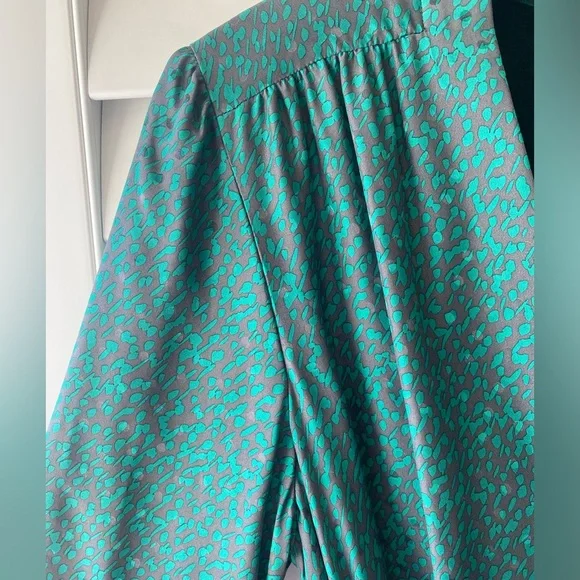 Lafayette 148 New York - Clementine Belted Silk Dress - Wintergreen Multi - XL - Picture 5 of 8